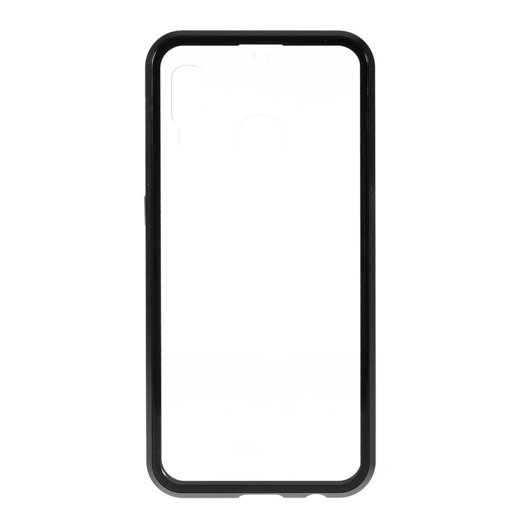 Magnetic Installation Metal Frame + Tempered Glass Full Protective Shell for Samsung Galaxy A20e - Black-4