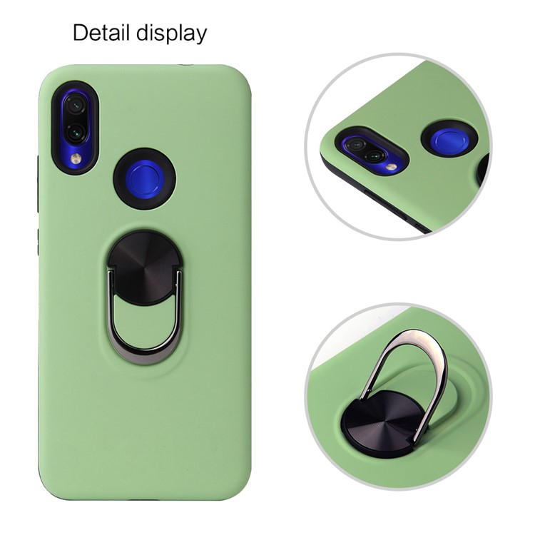 Detachable PC + TPU Combo Case with Finger Ring Kickstand for Samsung Galaxy A10s - Green-2