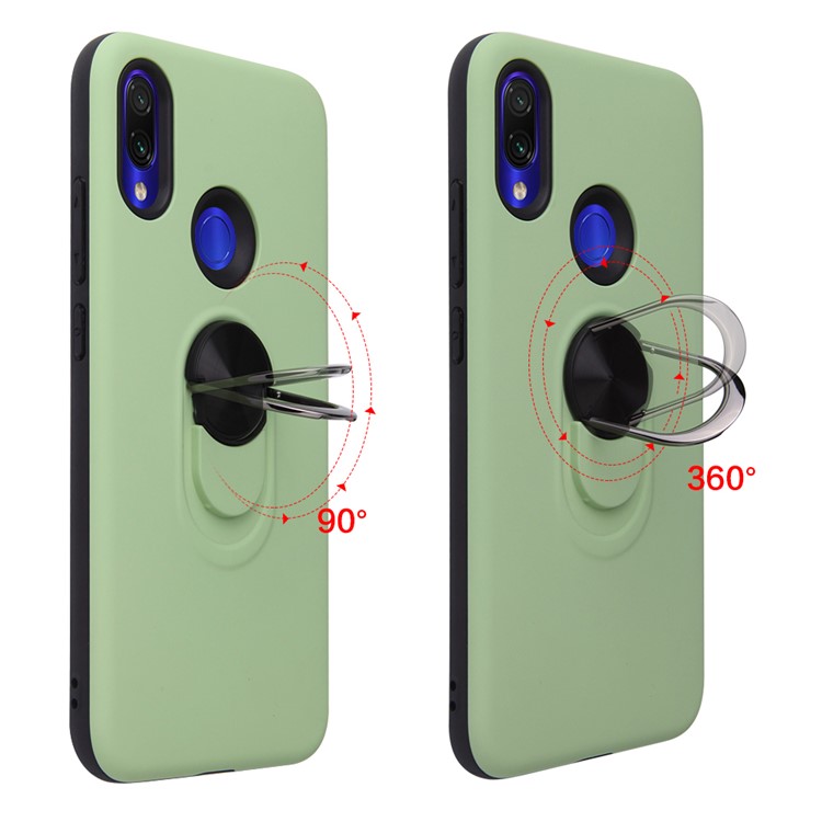 Detachable PC + TPU Combo Case with Finger Ring Kickstand for Samsung Galaxy A10s - Green-5