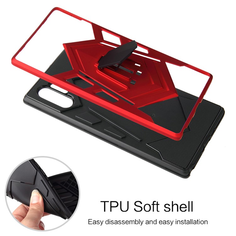 Cool Sword Shape Kickstand PC + TPU Phone Case for Samsung Galaxy Note 10 Plus 5G/10 Plus - Red-6