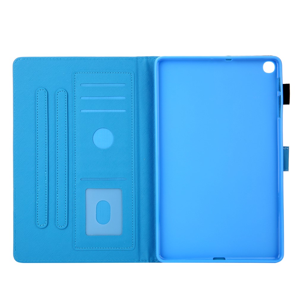 Supreme Series Pattern Printing Leather Card Holder Tablet Shell for Samsung Galaxy Tab A 10.1 (2019) T510 T515 - White Cat-6