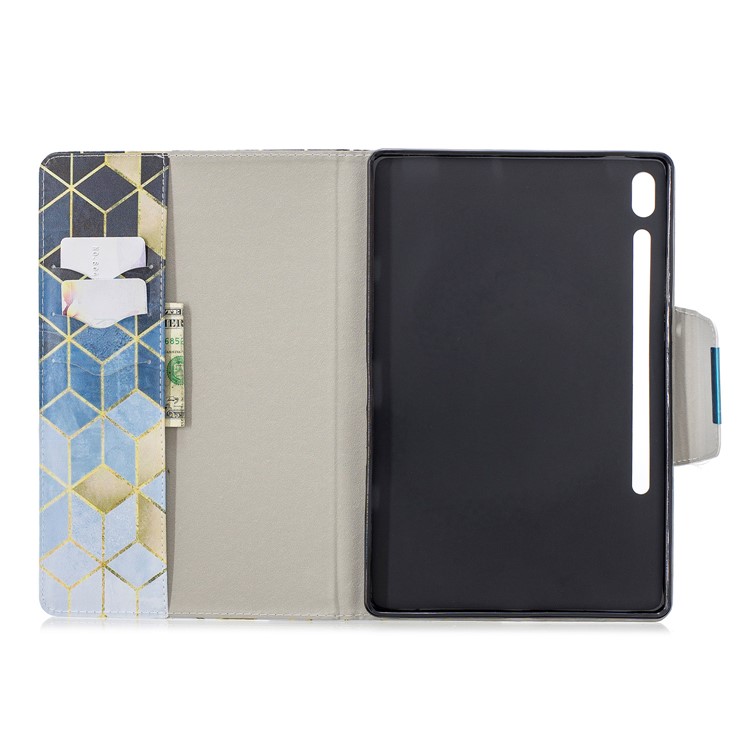 Pattern Printing Wide Clasp Stand Wallet Leather Tablet Casing for Samsung Galaxy Tab S6 T860 T865 - Rhombus-4