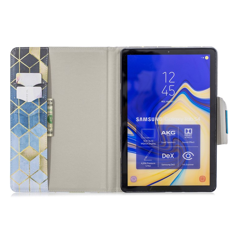 Pattern Printing Wide Clasp Stand Wallet Flip Leather Tablet Covering Case for Samsung Galaxy Tab S4 10.5 SM-T830 - Rhombus-4