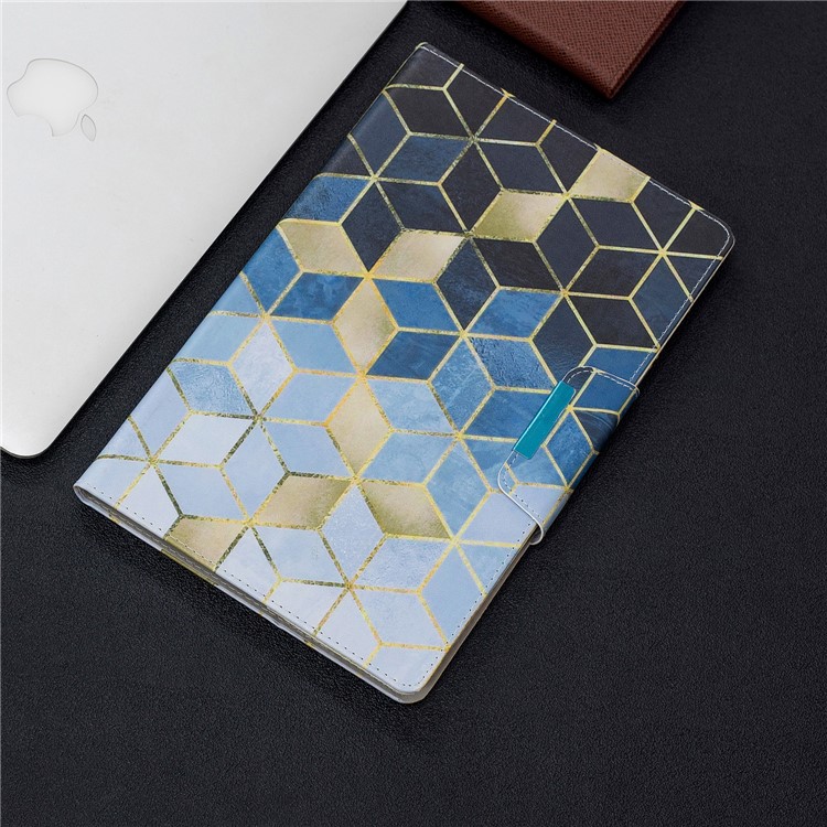 Pattern Printing Wide Clasp Stand Wallet Tablet Leather Case for Samsung Galaxy Tab A 10.5 (2018) T590 T595 - Rhombus Pattern-7