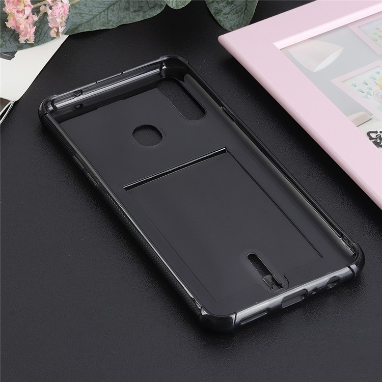 Non-slip Card Holder TPU Phone Cover Case for Samsung Galaxy A20s - Black-4