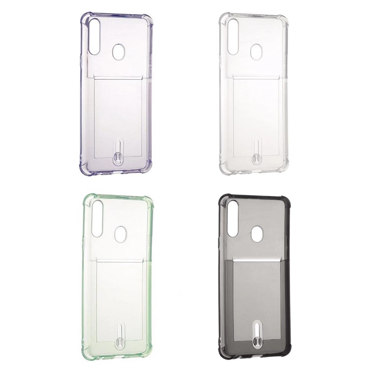 Non-slip Card Holder TPU Phone Cover Case for Samsung Galaxy A20s - Black-5