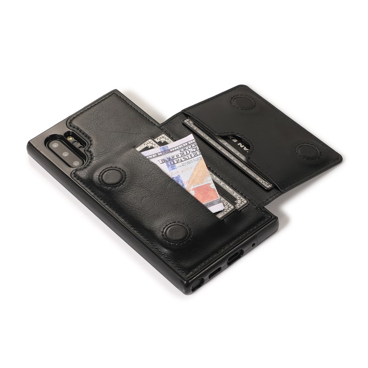 EARL Series PU Leather + TPU Multiple Card Slots Stand Phone Casing for Samsung Galaxy Note 10 Plus / Note 10 Plus 5G - Black-14