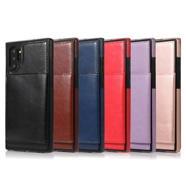 EARL Series PU Leather + TPU Multiple Card Slots Stand Phone Casing for Samsung Galaxy Note 10 Plus / Note 10 Plus 5G - Black-15