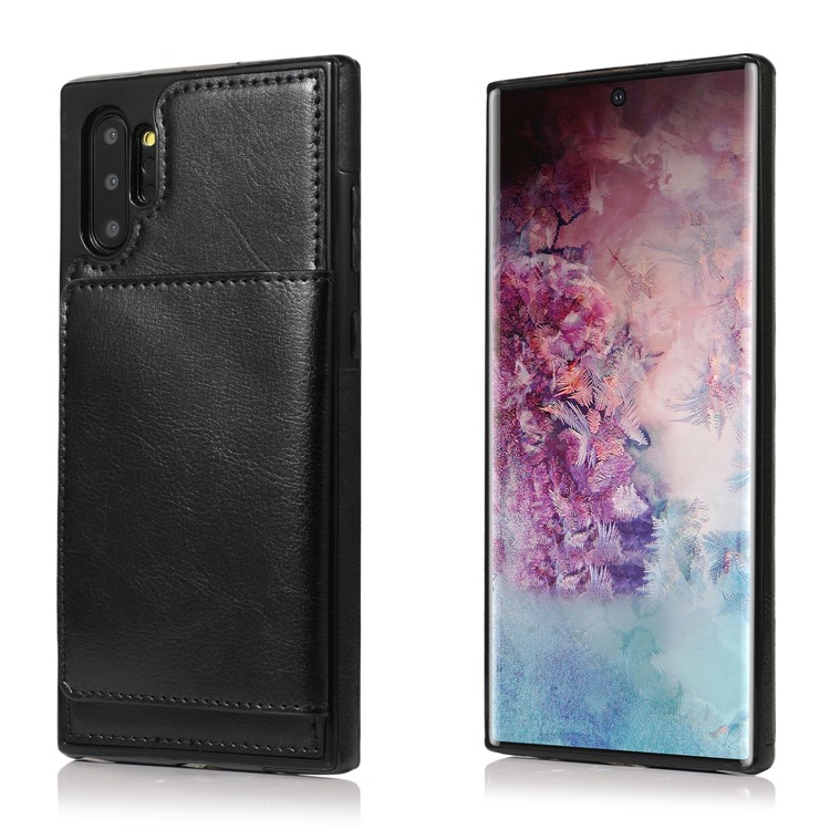 EARL Series PU Leather + TPU Multiple Card Slots Stand Phone Casing for Samsung Galaxy Note 10 Plus / Note 10 Plus 5G - Black-2