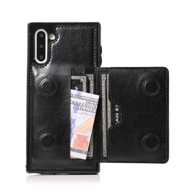 EARL Series PU Leather + TPU Multiple Card Slots Stand Phone Casing for Samsung Galaxy Note 10 / Note 10 5G - Black-13