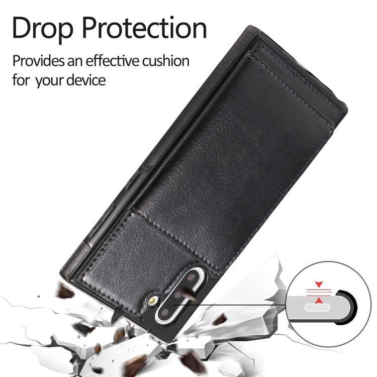 EARL Series PU Leather + TPU Multiple Card Slots Stand Phone Casing for Samsung Galaxy Note 10 / Note 10 5G - Black-3