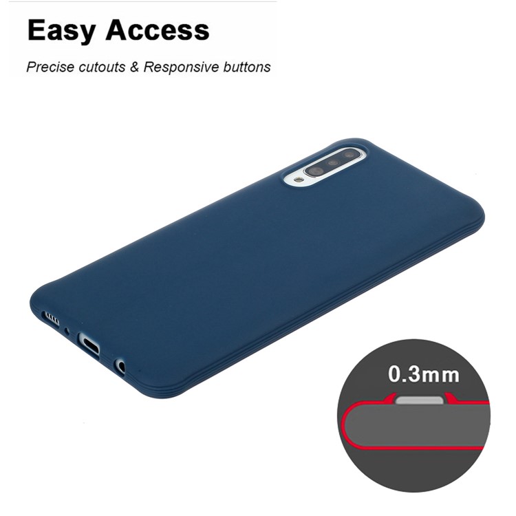 Matte Anti-scratch TPU Phone Casing Shell for Samsung Galaxy A70s - Dark Dark Blue-2