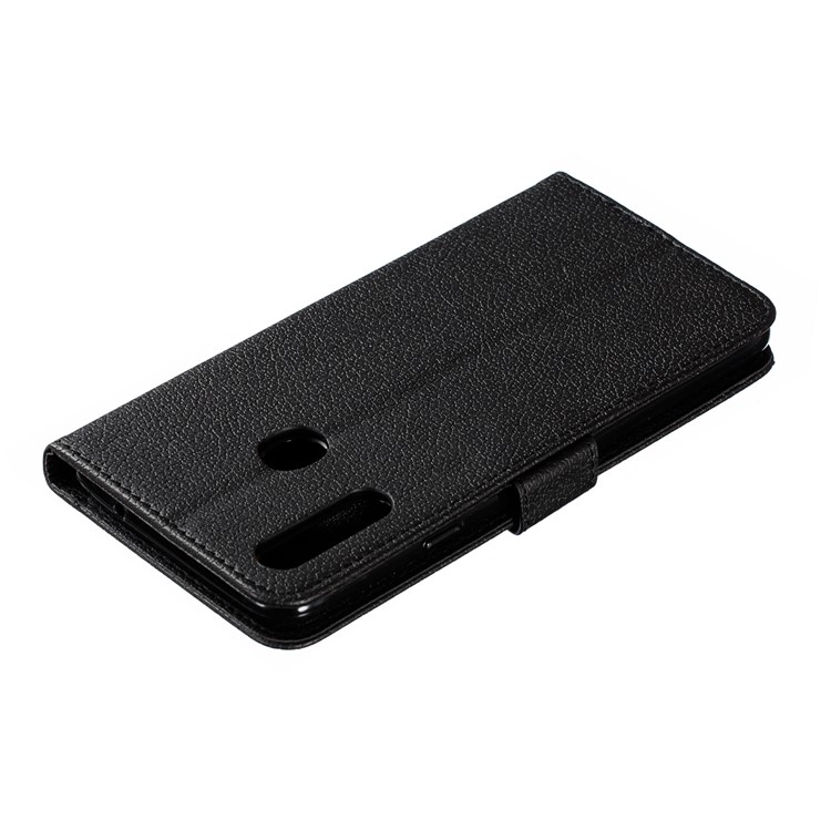Imprint Feather Pattern Leather Wallet Case for Samsung Galaxy A20s - Black-6