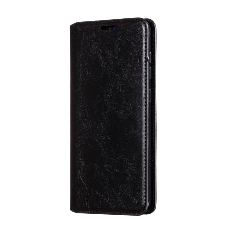 Crazy Horse Leather Strong Magnetic Suction Mobile Phone Case Covering for Samsung Galaxy A70s - Black-4