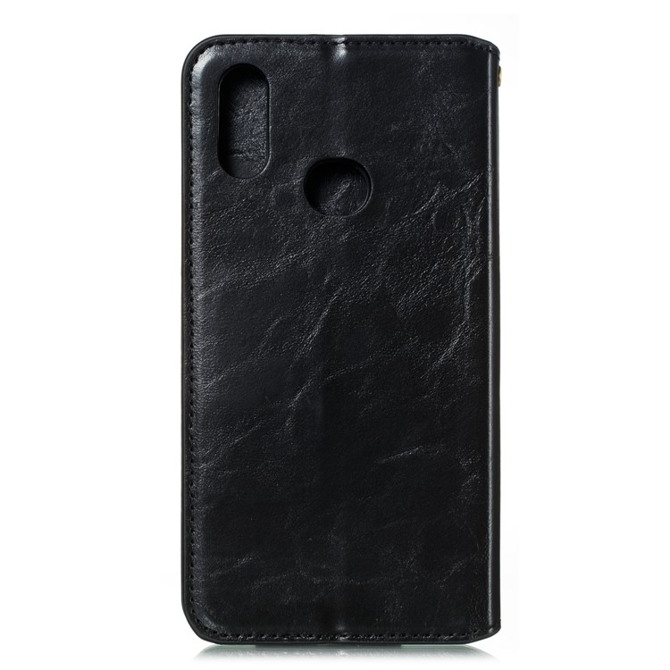 Crazy Horse Texture Strong Magnetic Leather Wallet Phone Cover for Samsung Galaxy A10s - Black-3