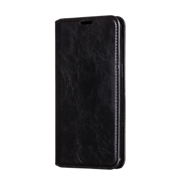 Crazy Horse Texture Strong Magnetic Leather Wallet Phone Cover for Samsung Galaxy A10s - Black-4