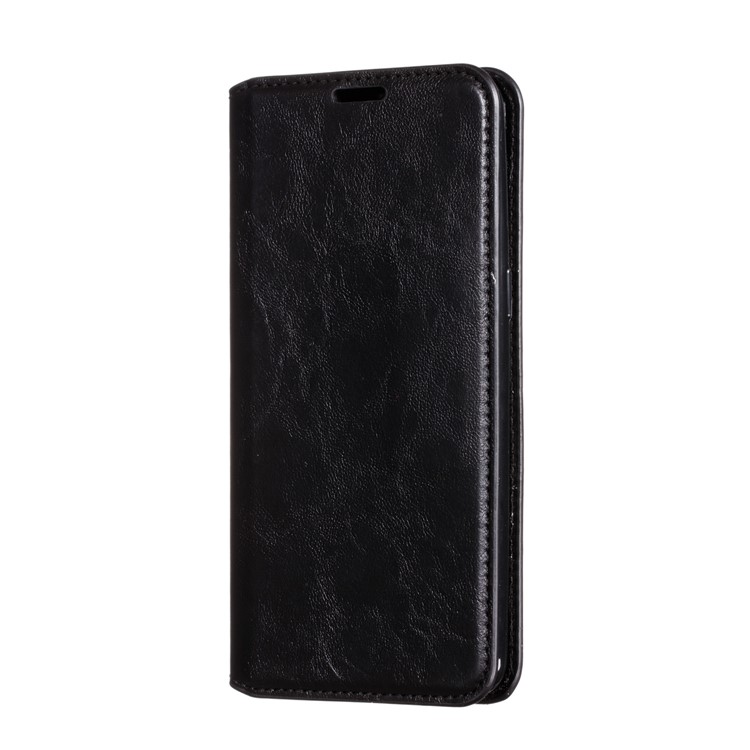 Crazy Horse Texture Strong Magnetic Leather Wallet Phone Cover for Samsung Galaxy A10s - Black-4