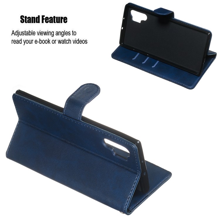 Zipper Pocket Wallet Stand Flip Leather Protective Case for Samsung Galaxy Note 10 Plus/Note 10 Plus 5G - Blue-3