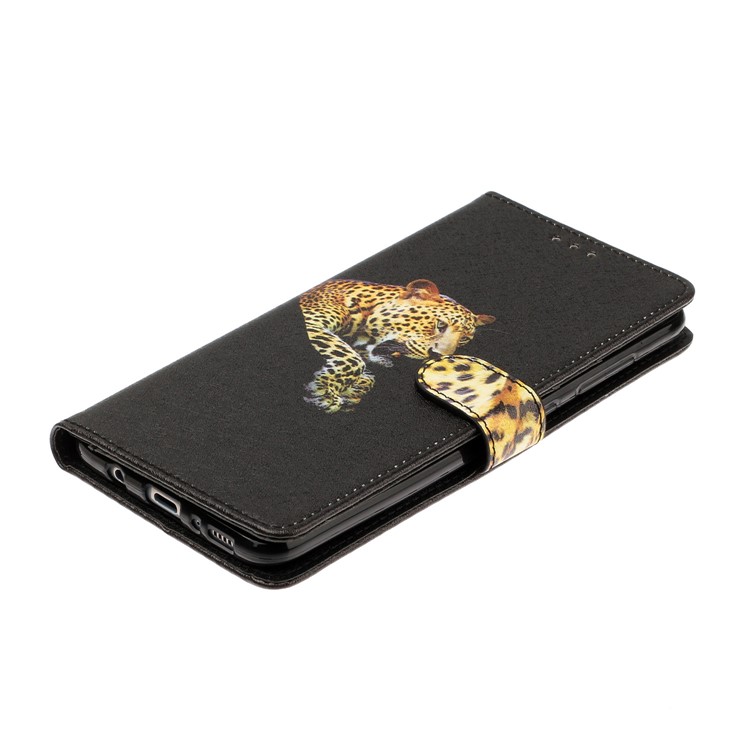 Pattern Printing Silk Texture Wallet Stand Leather Case for Samsung Galaxy A50s/A50/A30s - Black-4