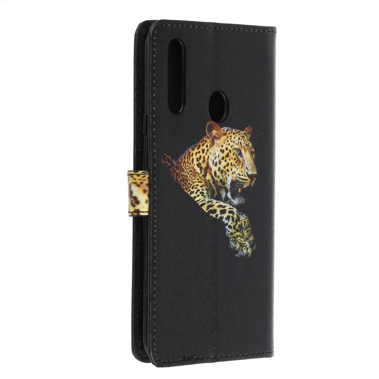 Caso De Cuero Del Soporte De Impresión De La Cartera De Seda Patrón De Textura Para A20S La Galaxia De Samsung - Negro-4