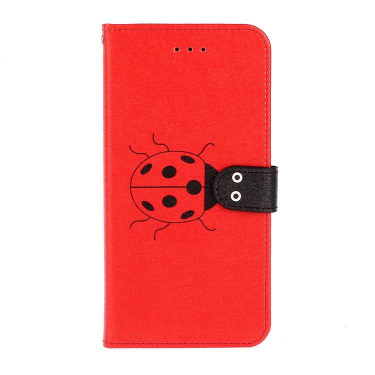 Caso De Cuero Del Soporte De Impresión De La Cartera De Seda Patrón De Textura Para A20S La Galaxia De Samsung - Rojo-2