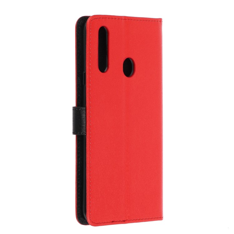 Caso De Cuero Del Soporte De Impresión De La Cartera De Seda Patrón De Textura Para A20S La Galaxia De Samsung - Rojo-4