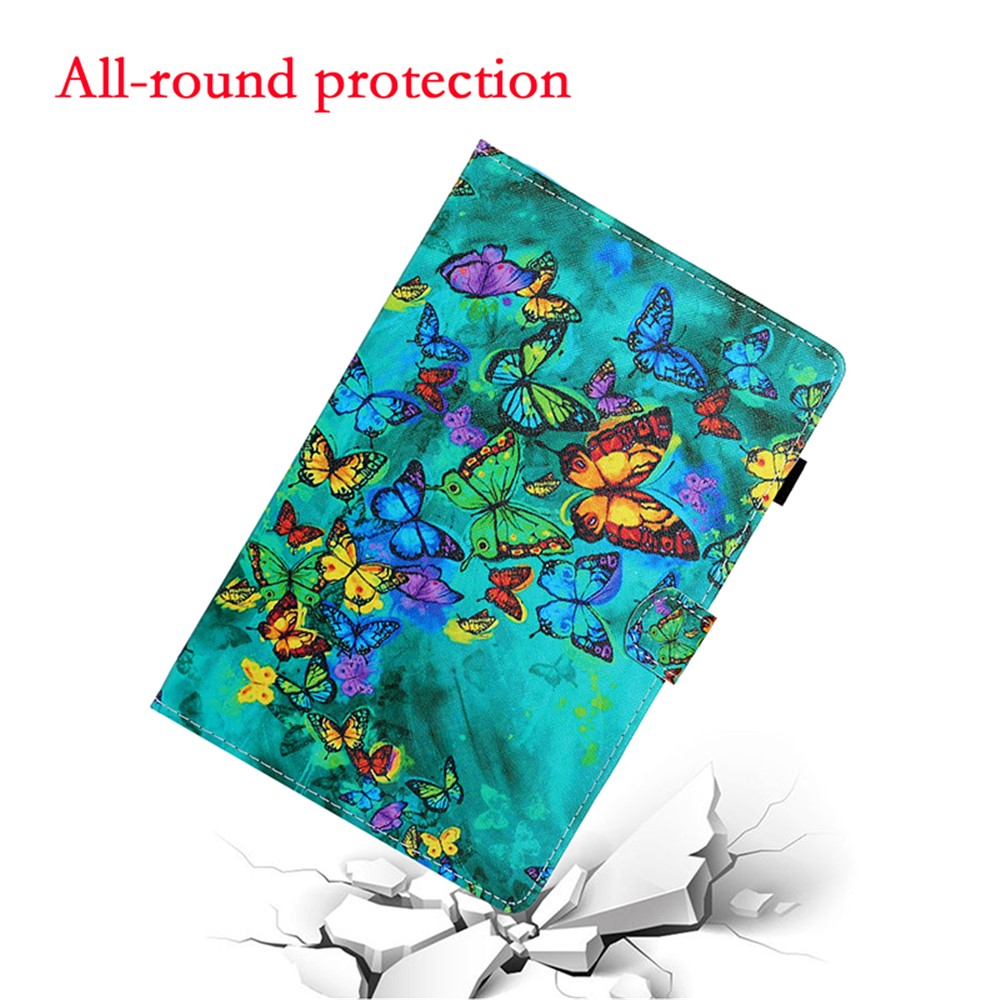 Pattern Printing PU Leather Protection Case for Samsung Galaxy Tab S5e SM-T720 - Butterfly-3