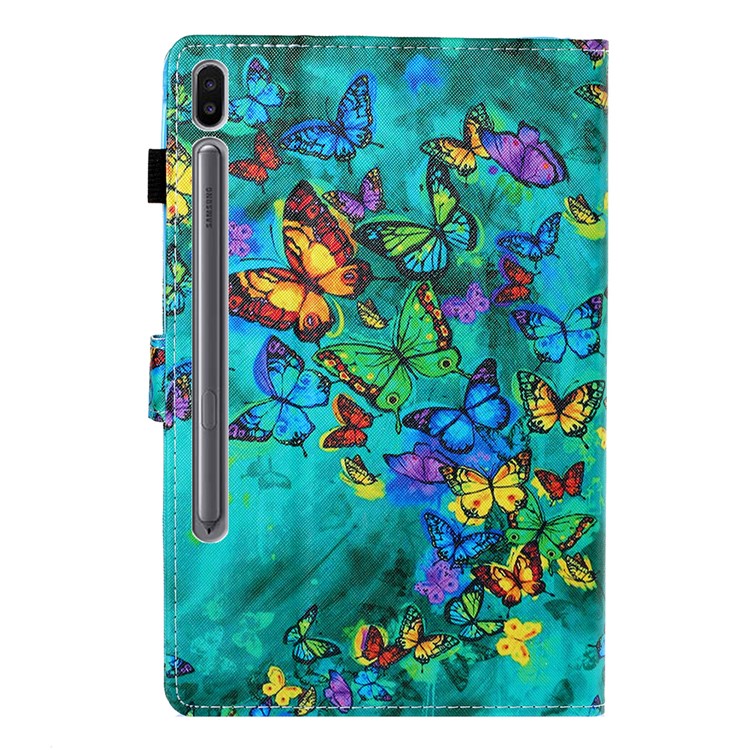 Pattern Printing Card Slots Flip Leather Cover for Samsung Galaxy Tab S6 - Colorful Butterflies-3