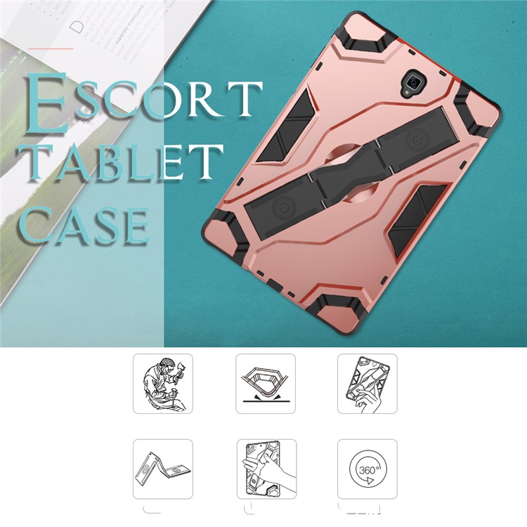 Shield Style Shockproof Strap Kickstand Tablet Shell for Samsung Galaxy Tab S4 10.5 SM-T830/T835/T837 - Rose Gold-3