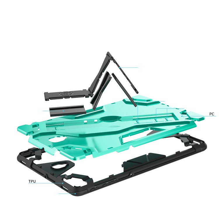 Shield Style Shockproof Strap Kickstand Tablet Shell for Samsung Galaxy Tab S4 10.5 SM-T830/T835/T837 - Green-6