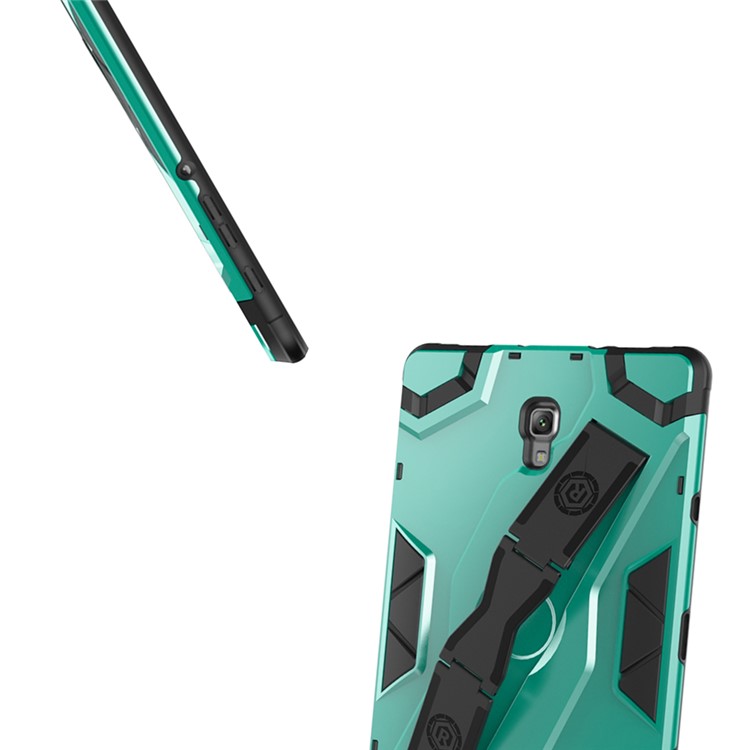 Shield Style Shockproof Strap Kickstand Tablet Protective Case for Samsung Galaxy Tab A 10.5 (2018) T590 T595 - Green-11