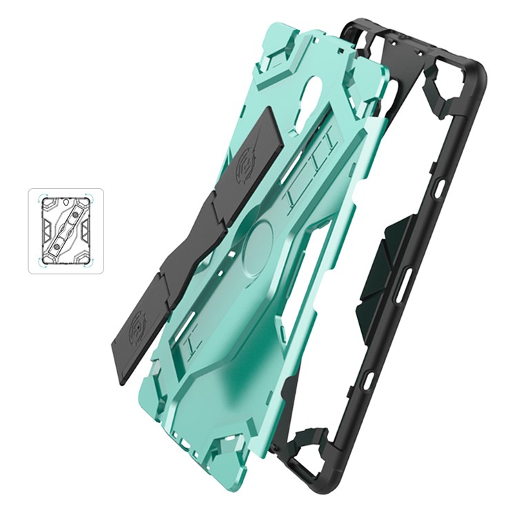 Shield Style Shockproof Strap Kickstand Tablet Protective Case for Samsung Galaxy Tab A 10.5 (2018) T590 T595 - Green-12