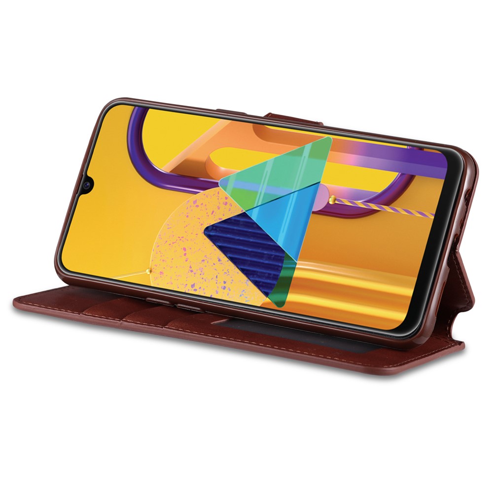 Azns Whatert Stand Stand Telefono Coperchio Involucro Per Samsung Galaxy A10s - Marrone