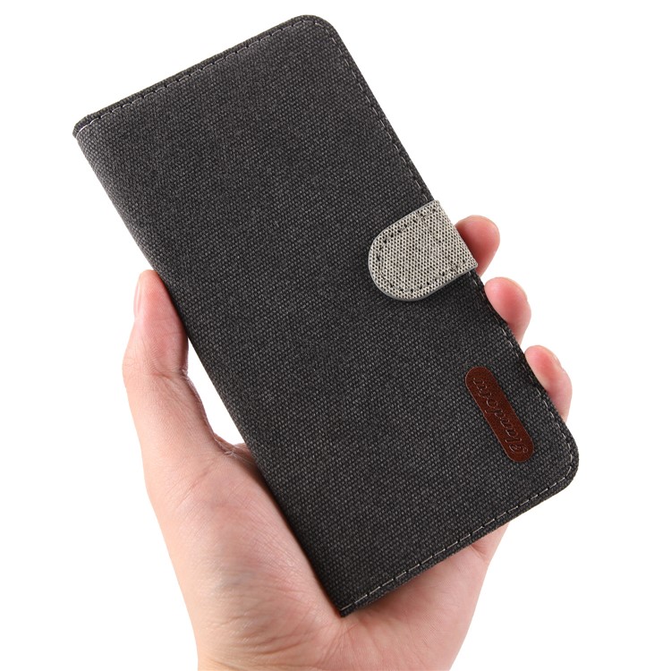 Linen Fabric PU Leather Cover Case for Samsung Galaxy Note 10 Plus 5G/Note 10 Plus - Black-4