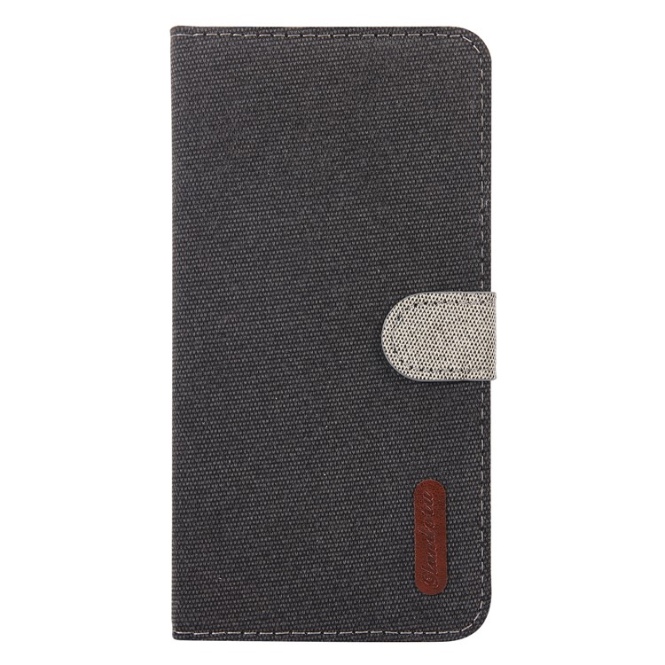 Linen Fabric PU Leather Case for Samsung Galaxy Note 10/Note 10 5G - Black-2