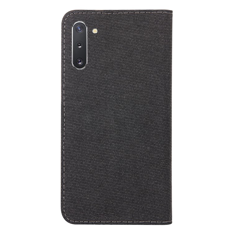 Linen Fabric PU Leather Case for Samsung Galaxy Note 10/Note 10 5G - Black-3