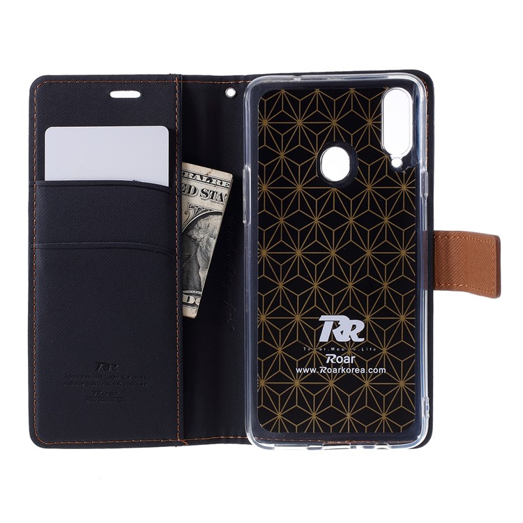 ROAR Twill Grain Leather Wallet Case for Samsung Galaxy A20s - Black-10