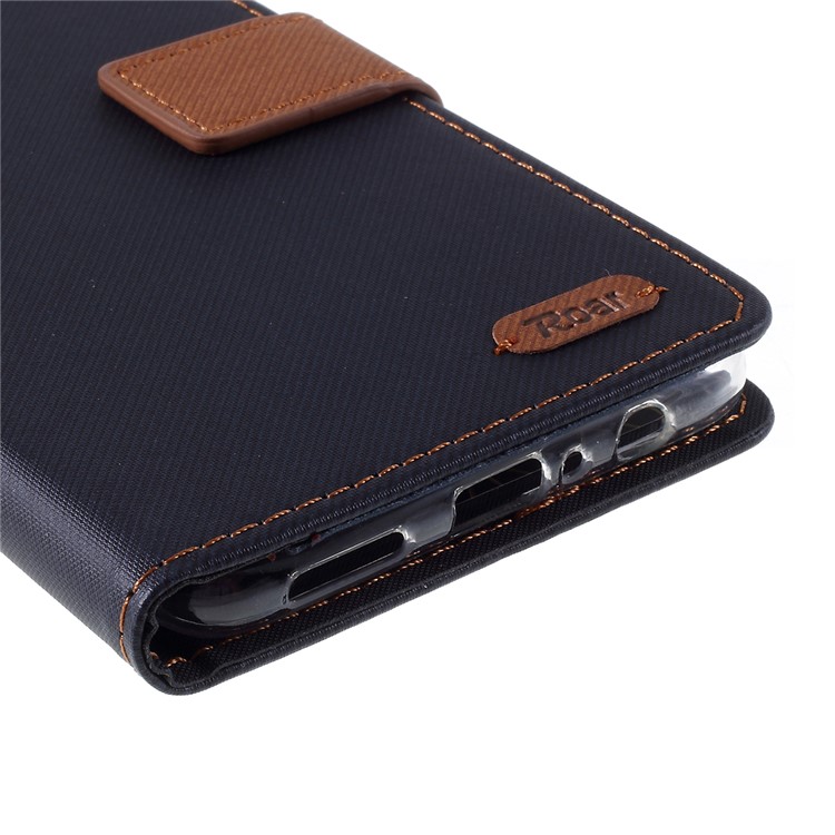 ROAR Twill Grain Leather Wallet Case for Samsung Galaxy A20s - Black-7