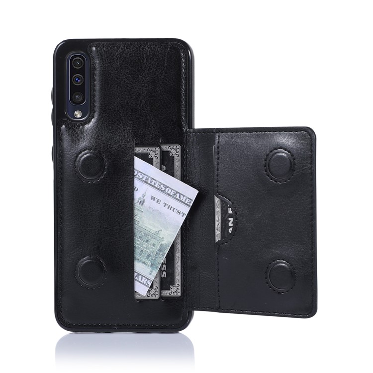 PU Leather + TPU Multiple Card Slots Stand Phone Cover Shell for Samsung Galaxy A50/A50s/A30s - Black-13