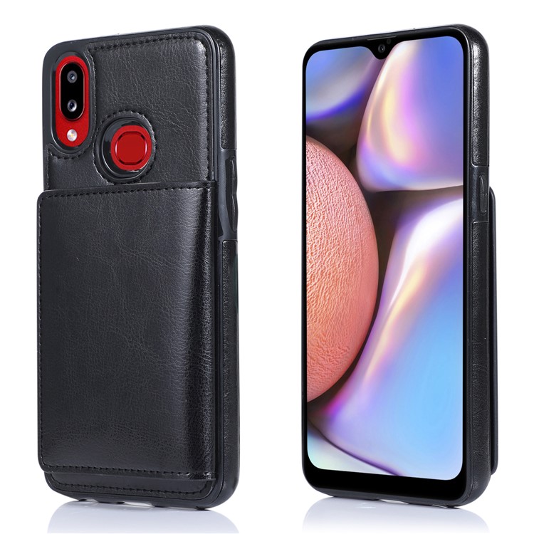 PU Leather + TPU Multiple Card Slots Stand Cell Phone Cover Shell for Samsung Galaxy A10s - Black-2