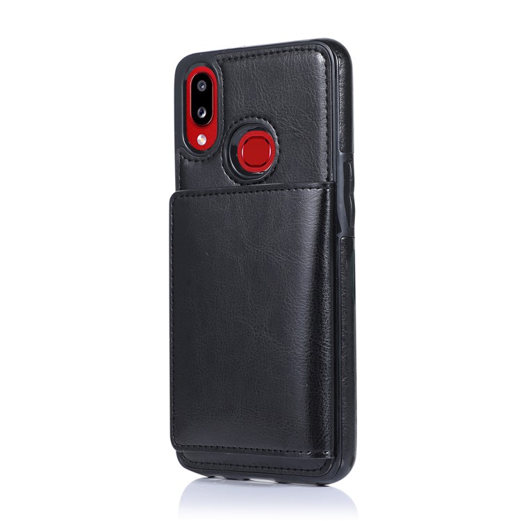 PU Leather + TPU Multiple Card Slots Stand Cell Phone Cover Shell for Samsung Galaxy A10s - Black-9