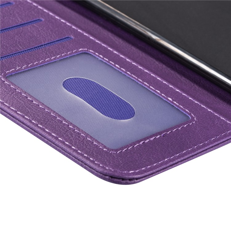 Zipper Pocket Leather Wallet Stand Case for Samsung Galaxy A20s - Purple-6