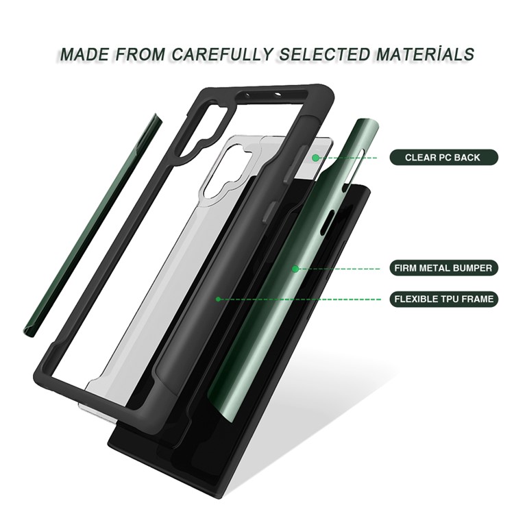 Shockproof TPU Frame + PC Back + Metal Bumper Combo Case for Samsung Galaxy Note 10 Plus/Note 10 Plus 5G - Green-3