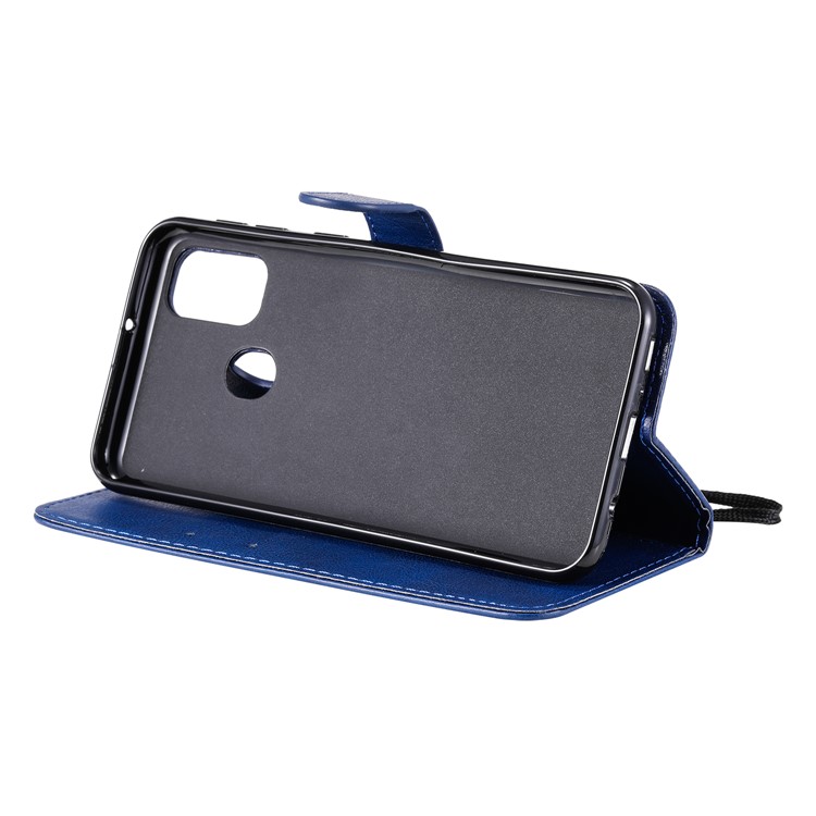 Cell Phone Leather Wallet Stand Case for Samsung Galaxy M30s - Blue-8