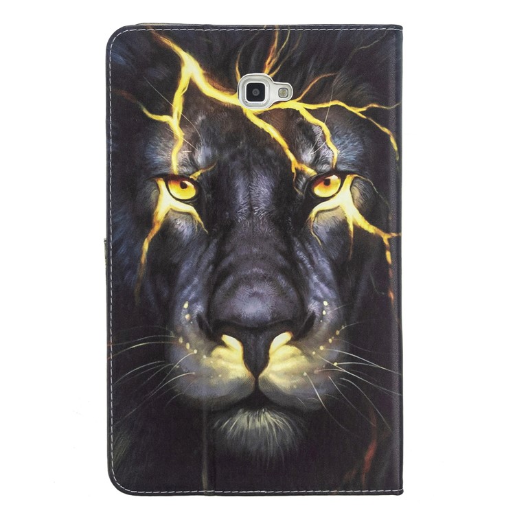 Pattern Printing PU Leather Flip Stand Tablet Case for Samsung Galaxy Tab A 10.1 (2016) T580 - Lion-3