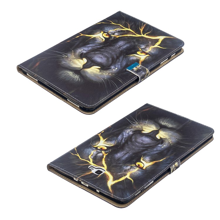 Pattern Printing PU Leather Flip Stand Tablet Case for Samsung Galaxy Tab A 10.1 (2016) T580 - Lion-8