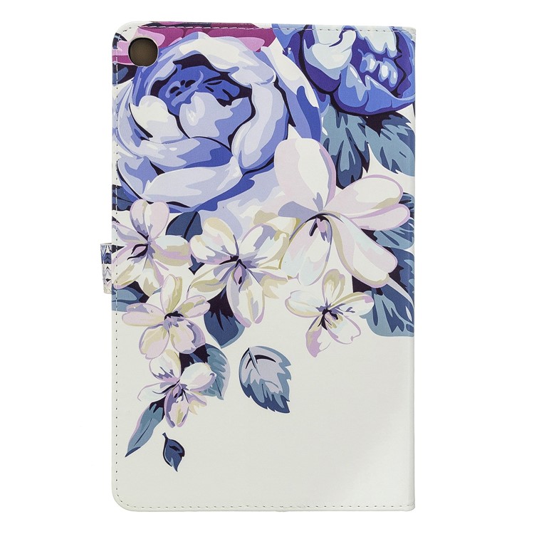 Pattern Printing PU Leather Flip Stand Tablet Case for Samsung Galaxy Tab A 10.1 (2019) T510 - Blue Flower-3