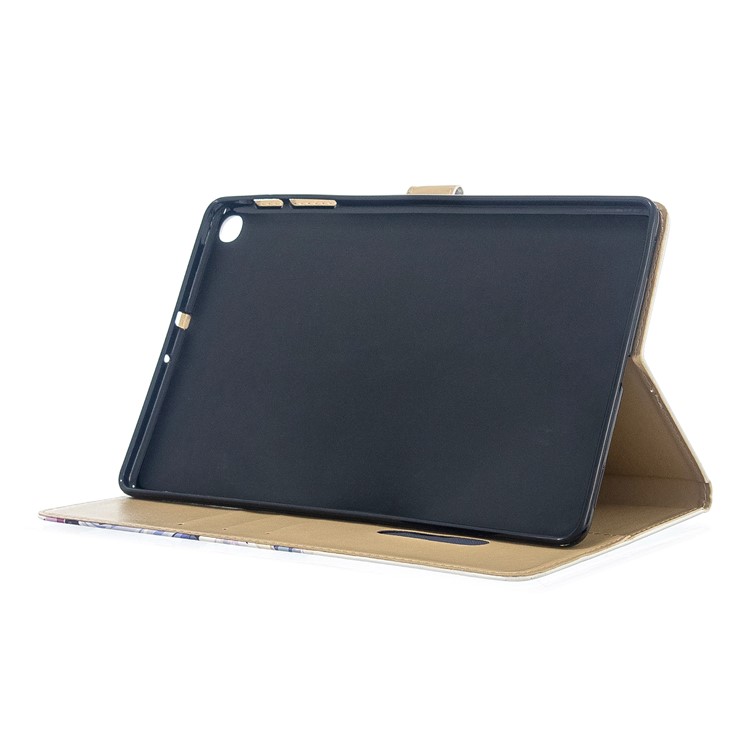 Motif D'impression Tablette Support Flip Cuir PU Pour Samsung Galaxy Tab A 10,1 (2019) T510 - Fleur Bleue-5