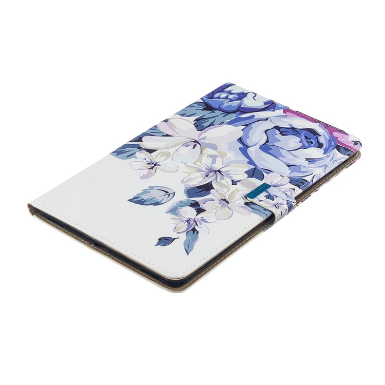 Motif D'impression Tablette Support Flip Cuir PU Pour Samsung Galaxy Tab A 10,1 (2019) T510 - Fleur Bleue-6