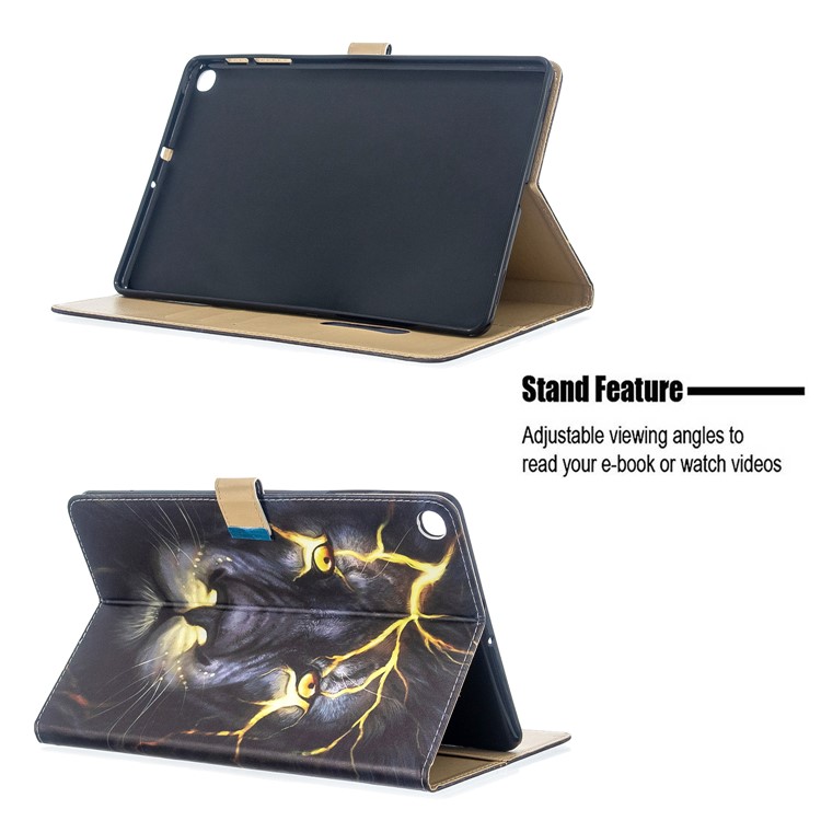 Pattern Printing PU Leather Flip Stand Tablet Case for Samsung Galaxy Tab A 10.1 (2019) T510 - Lion-9